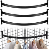 Yaocom 4 Pcs Quarter Circle Hangrail for Wire Grid 30L Hang Clothing or Other Merchandise Hanger Grid Wall Bracket for Retail Di