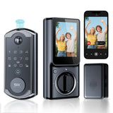 SMRTIPLX Video Smart Lock S398, 4-in-1 Camera + Video Doorbell + Fingerprint Keyless Door Lock + Indoor Display Monitor, Smart W