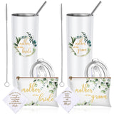 Sieral 6 Pack Mother of the Groom and Bride 20 oz Mug Tumblers Cup Wedding Gifts Mother of Bride and Groom Makeup Bag Mom Cosmet