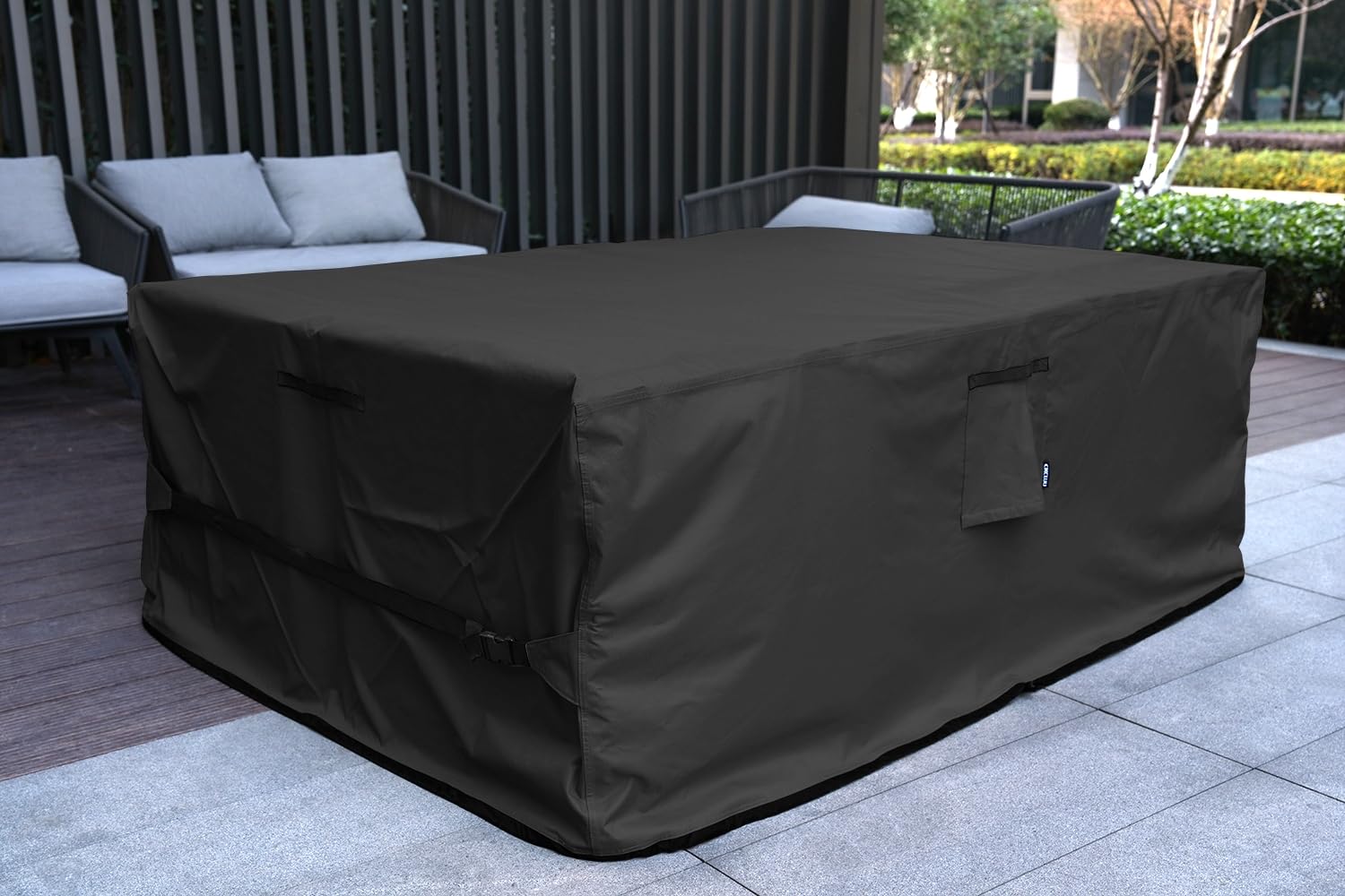 Patio Furniture Set Cover Rectangular Heavy Duty 600D Waterproof Outdoor Sectional Sofa Couch Cover Large Outside Dining Table a