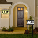 IVWVI Acrylics Solar Address Numbers for House, Address Sign with Double Stakes, Waterproof Double Color, Lighted Modern Address