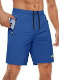 MAGCOMSEN Hiking Shorts Men 9 Inch Casual Quick Dry Stretch Summer Gym Fishing Running Athletic Shorts Blue