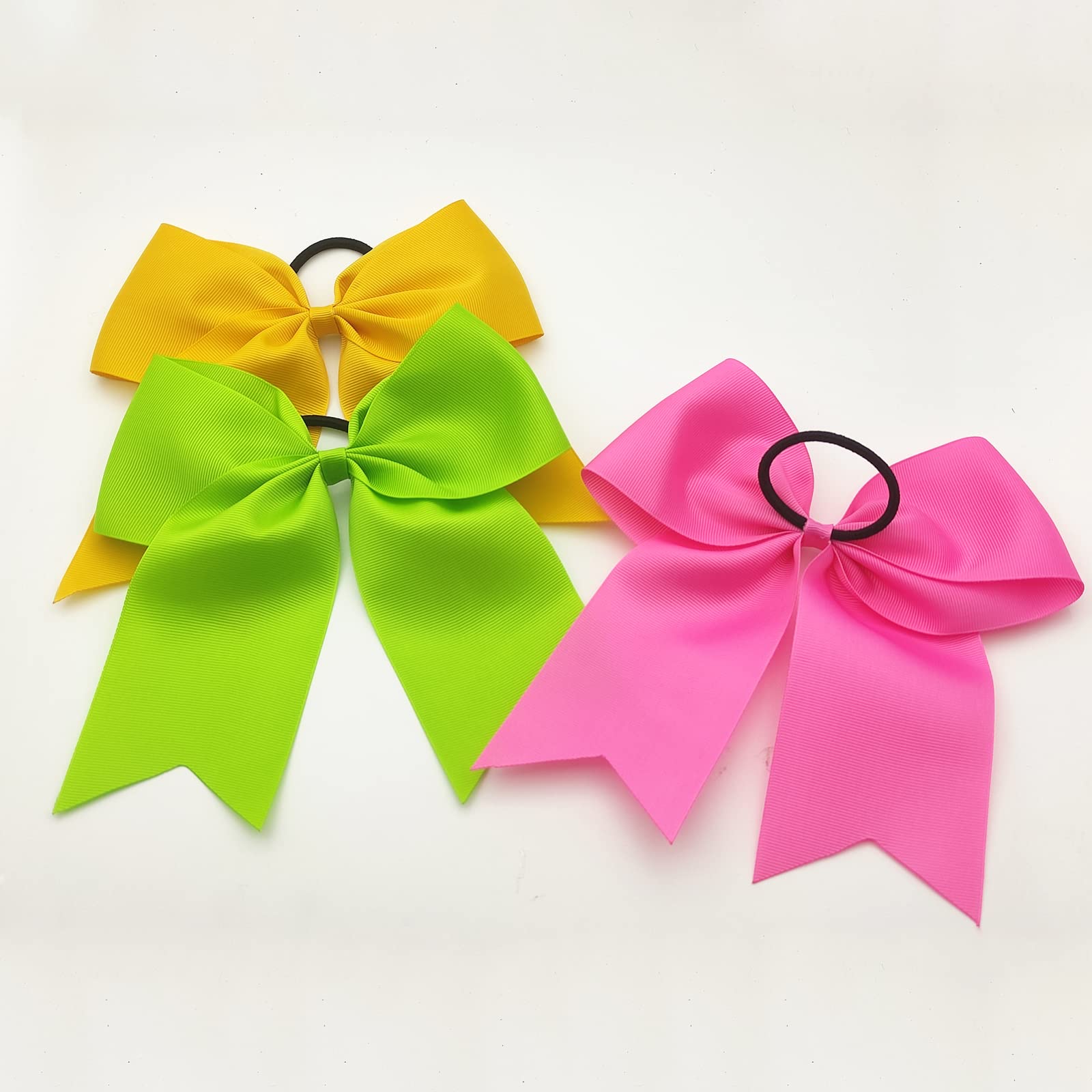 Hipcheer 20pcs 8 Large Pink Cheer Bows for Girls, Hand-made Grosgrain Ribbon Hair Accessories for Teen Girls Softball Cheerlea