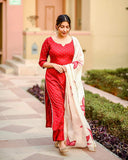 Anni Designer Women'S Rayon Printed Straight Kurta With Palazzos & Dupatta (Deb-Rayon Set2_L) Multicolour,Multicolour,L,Rayon,Straight,Kurti, kurta, Dupatta