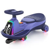 ANPABO 6V 7AH Electric Wiggle Car Purple-75W Motor, 2 Speed, Rechargeable Battery, Bluetooth & Music, LED Lights, Soft Start, Li