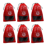 Kanushi Industries Shoe Pouch/Cover/Bag/Organiser Set Of 6 Red Color