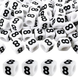 MIIIM 200 Pcs Serif Number 8 Beads for Bracelets, 6x6mm Large Hole Square Number Beads 8 for Knitting, Crochet, Phone Digits, Ke