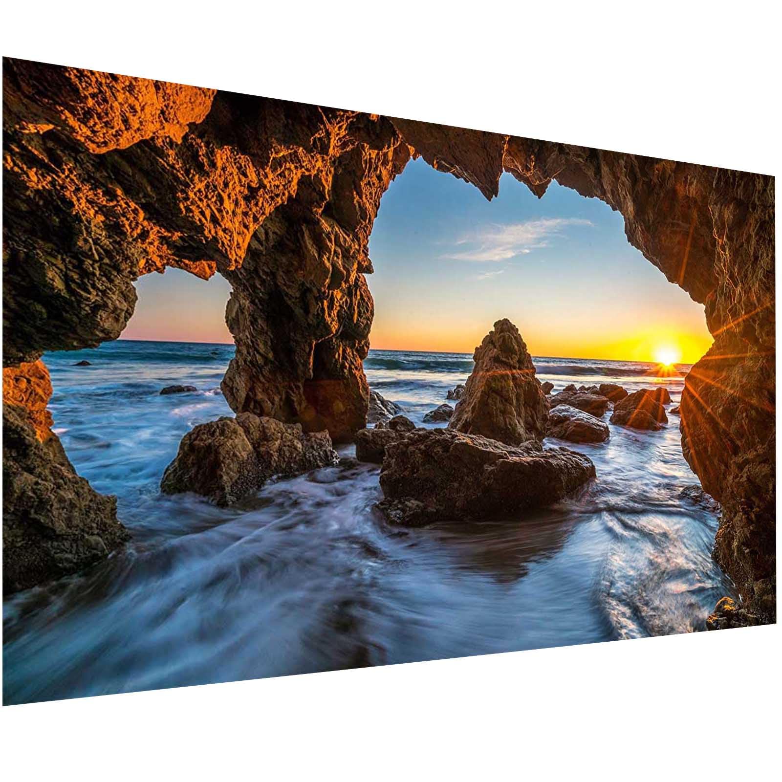 5D Diamond Painting Kit for Adults & Beginners - Large DIY Sunset Ocean Beach Full Drill Crystal Rhinestone Art, Gem Painting Cr