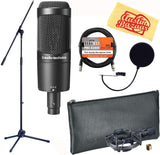 Audio-Technica AT2050 Multi-Pattern Condenser Microphone Bundle with Boom Stand, Pop Filter, XLR Cable, and Austin Bazaar Polish