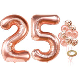 KatchOn, Rose Gold 25 Balloon Numbers - 40 Inch | 25th Birthday Decorations for Women | 25th Birthday Balloons Rose Gold for Par