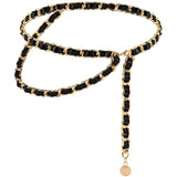 Yooai Chain Belts Leather Belt For Women Layered Metal Chain Belt, Gold, 130Cm/51.1In