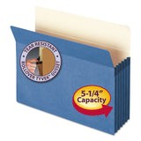 Smead 73235 5 1/4Inch Exp Colored File Pocket Straight Tab Letter Blue