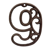 Decorative House Numbers-4.6 Inch High Rustic Cast Iron Home Address Number (Number 9)