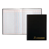 Adams Account Book, 7 x 9.25 Inches, Black, 3Columns, 80 Pages (ARB8003M)