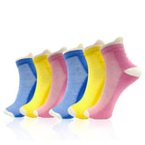 Xjarvis Mexico Women'S Ankle Socks - Half Terry Cushioned Sole Breathable Combed Cotton Odour-Free - For Running Gym Sports & Everyday Wear - Pack Of 3/6/9/12 (Blue Yellow Pink),Pack of 6,,B0CQ8K5976