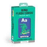 Mudpuppy Wildlife ABCs Ring Flash Cards for Kids - 26 Double-Sided Alphabet Flash Cards on a Reclosable Ring, Colorful Animal Il