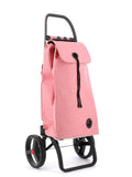 Foldable Grocery Shopping Cart with Wheels | Collapsible Personal Folding Cart for Groceries | Durable & Portable | Coral