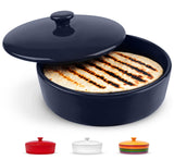 Tortilla Warmer, by Kook, Tortilla Holder, Taco Bar, Ceramic Hand-Painted with Lid, Authentic, Microwavable Storage Container, D