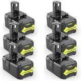 Stairlie 6 Pack 6.0Ah 18V Lithium Battery Compatible for Ryobi RB18L50 P108 P102 P104 High Capacity Cordless Tool Batteries with