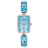 Timex Fria Analog Watch For Women With Blue Rectangle Dial & Silver Brass Bracelet Band Water Resistant Women'S Wrist Watches - 