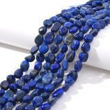 jodaying 6-8mm Natural Blue Lapis Lazuli Nuggets Oval Free Tumbled Pebble Semi Precious Gemstone Loose Stone Beads Approx 15.5 i