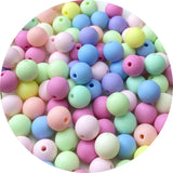 LIMAOLLY 100 Pieces 12mm Acrylic Round Pastel Beads Candy Color Frosted Plastic Spacer Beads for Jewelry Making Earring Bracelet