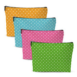 4pcs Colorful Polka Dot Makeup Bag, Cosmetic Bags for Women, Cute Travel Toiletry Bag Organizer with Zipper Make up Bag Apprecia
