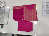 Anni Designer Women'S Cotton Straight Kurta With Pant & Dupatta (Kptd-Cot-10132-Pink_3Xl_Pink_Xxx-Large),Pink,3XL,Cotton Blend,Regular,