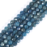 6mm Apatite Faceted Gemstone Round Loose Beads Strand 15.5-16 DIY Jewelry Making
