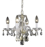 Elegant Lighting Living District Azalea 4-Light Transitional Metal Pendant In Gold