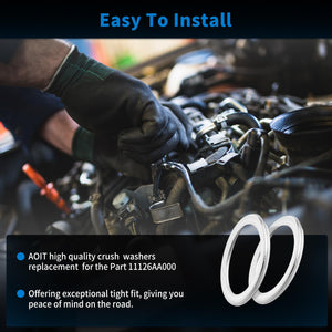 10 Pcs M16 Oil Drain Plug Gaskets Crush Washers Seals Rings Fits for Subaru Outback Legacy Impreza Forester BRZ XV Crosstrek, Re