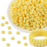 Kovict 300Pcs 12mm Silicone Lentil Beads, Silicone Spacer Beads for Necklace Bracelet Keychain Pens Craft(Cream Yellow)