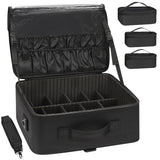 Relavel Large Makeup Bag with 3 Removable Pouches, Travel Train Case Cosmetic Organizer Carrying Box for Makeup Artists Hairstyl
