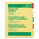 Office Essentials 11465 Plastic Insertable Dividers, 5Tab, Letter