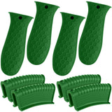 Patelai 8 Pcs Silicone Pot Holders Cast Iron Handle Cover Heat Resistant Pot Handle Covers Potholder Non Slip Reusable Pan Sleev