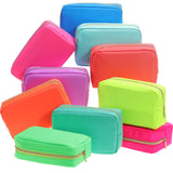 Sweetude 10 Pieces Nylon Makeup Cosmetic Bag for Women Reusable Makeup Organizer Bag Cosmetic Travel Purse Big Capacity Toiletry
