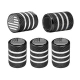 Tire Valve Stem Caps 5 pcs,Black American Flag, Aluminum Alloy,Anodized Aluminum Tire Valve Cap Universal Fit for Cars/Motorcycl