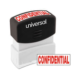 Universal UNV10046 PreInked Confidential Message Stamp Red Ink