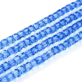 200pcs Czech Faceted Cube Crystal Glass Beads Spacer 8mm (0.3 Inch) Light Sapphire