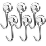 E BAVITE Swivel Swing Magnetic Hooks New Upgraded, 30LB(6pack) Refrigerator Magnet Hook Strong Neodymium Magnets, Perfect for Re