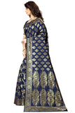 Sugathari Womens Banarasi Saree Pure Kanjivaram Silk Saree Soft New Ladies 2023 Design Wear Pattu Sarees Latest Cotton Party Sari Collections With Blouse Piece For Wedding Sadi (Pari 75 N Blue)