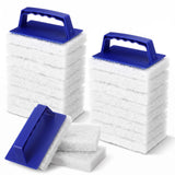 18 Pcs Bathtub Scrubber with Handle, Non Scratch Scouring Pads