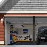 Garage Door Screen for 1 Car 8x9FT, Magnetic Screen Garage with Retractable Fiberglass Mesh and Heavy Duty Weighted Bottom, Easy