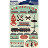 Reminisce Signature Dimensional Stickers 4.5X6 Sheet, Train