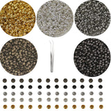 Pamir Tong 5000pcs 3mm Assorted Round Crimp Beads, Copper Rondelle Space Stopper Beads Clamp Ends Metal Bead Spacers for DIY Jew