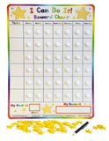 Customizable Dry Erase Incentive Chart with Marker and 45 Reward Stars, Replacement Board and Stars for I Can Do It Reward Chart