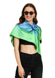 La Vastraa Satin Silk Scarf For Women | Square Scarf For Head Green