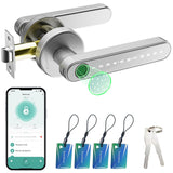 Evanshow Smart Door Lock with Knob, Keyless Entry Door Locks with Handle, Fingerprint Door Knob for Bedroom/Front Door/Apartment