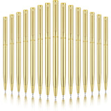 Zonon 15 Pieces Gold Metal Slim Ballpoint Pens Bulk Retractable Metallic Black Ink 1 mm Medium Point Smooth Writing Pens for Wed