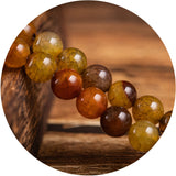 Bidyingvic 100 pcs 8mm Brown Banded Agate Beads for Jewelry Making, Round Gemstone Natural Stone Beads for DIY Necklace Bracelat
